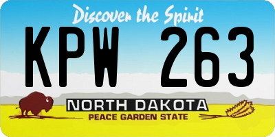 ND license plate KPW263