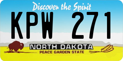 ND license plate KPW271