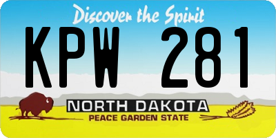 ND license plate KPW281
