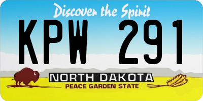 ND license plate KPW291