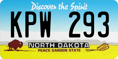 ND license plate KPW293