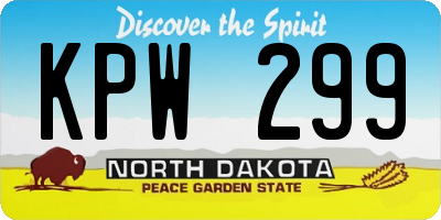 ND license plate KPW299