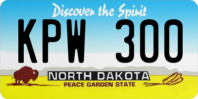 ND license plate KPW300