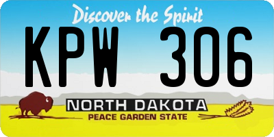 ND license plate KPW306