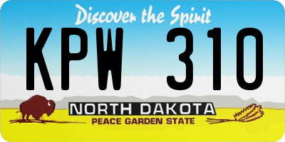 ND license plate KPW310