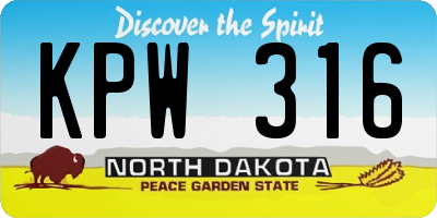 ND license plate KPW316