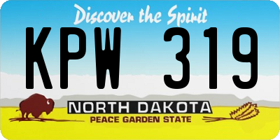 ND license plate KPW319