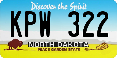 ND license plate KPW322