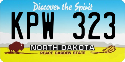 ND license plate KPW323