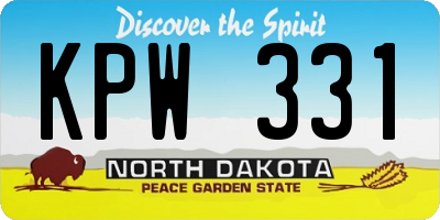 ND license plate KPW331