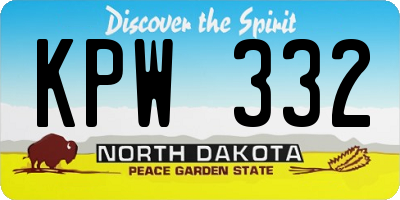 ND license plate KPW332