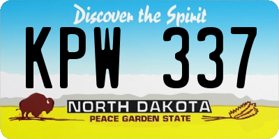 ND license plate KPW337
