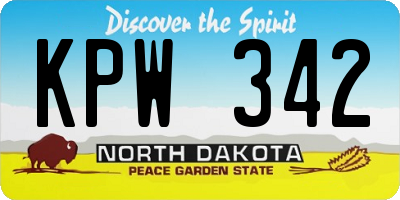 ND license plate KPW342