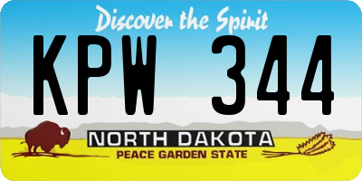 ND license plate KPW344