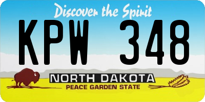 ND license plate KPW348