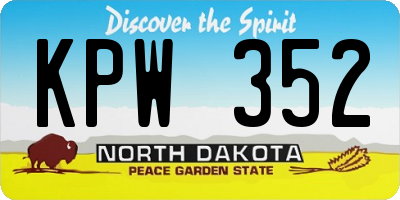 ND license plate KPW352