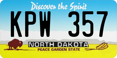 ND license plate KPW357