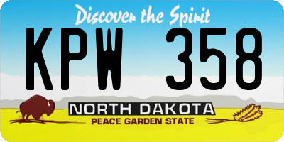 ND license plate KPW358