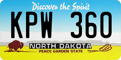 ND license plate KPW360