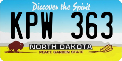 ND license plate KPW363
