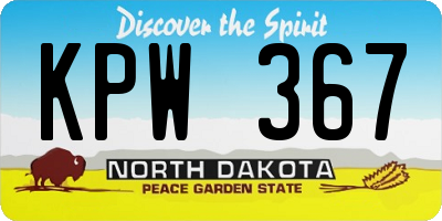 ND license plate KPW367