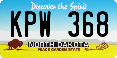 ND license plate KPW368