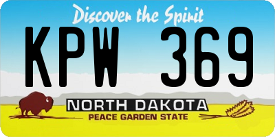 ND license plate KPW369