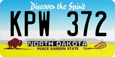 ND license plate KPW372