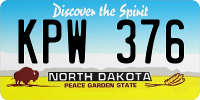 ND license plate KPW376