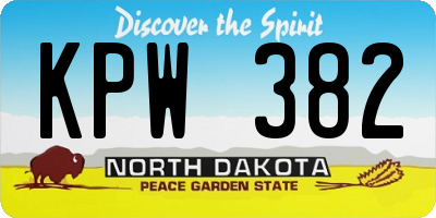 ND license plate KPW382