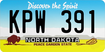 ND license plate KPW391