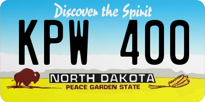 ND license plate KPW400