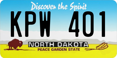 ND license plate KPW401