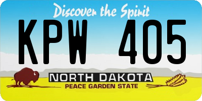 ND license plate KPW405