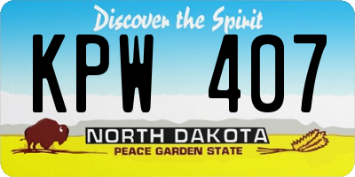 ND license plate KPW407