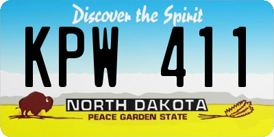 ND license plate KPW411