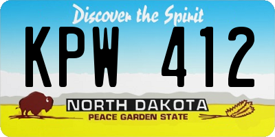 ND license plate KPW412