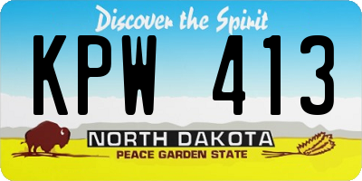 ND license plate KPW413