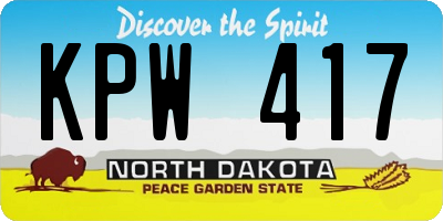 ND license plate KPW417