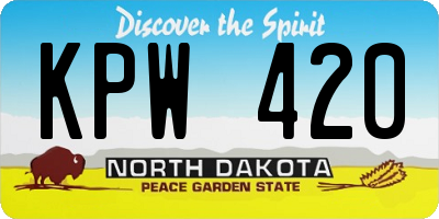 ND license plate KPW420