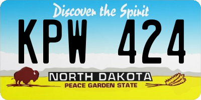 ND license plate KPW424