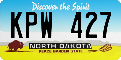 ND license plate KPW427