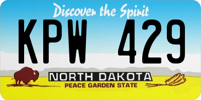 ND license plate KPW429