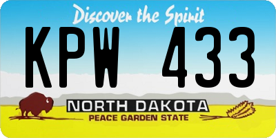 ND license plate KPW433