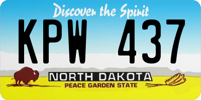 ND license plate KPW437