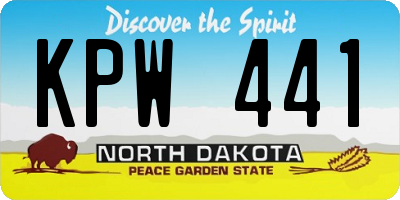 ND license plate KPW441