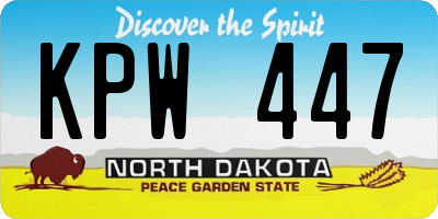 ND license plate KPW447