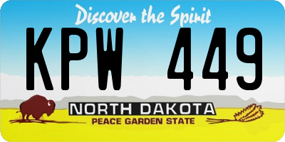 ND license plate KPW449
