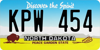 ND license plate KPW454