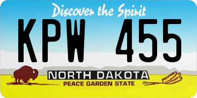 ND license plate KPW455